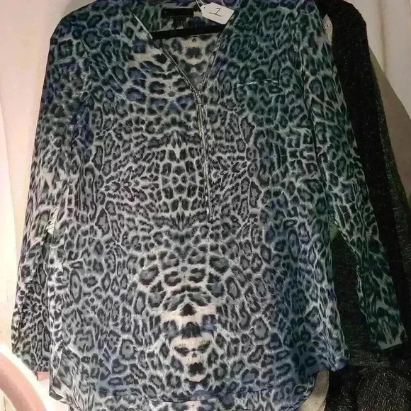 Womens I jeans by Buffalosize S leopard print zip up front thin Dress Tunic Top - Picture 11 of 11